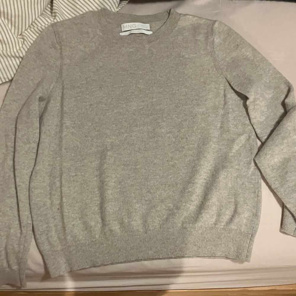 Mango women beige Crewneck Sweater cashmere